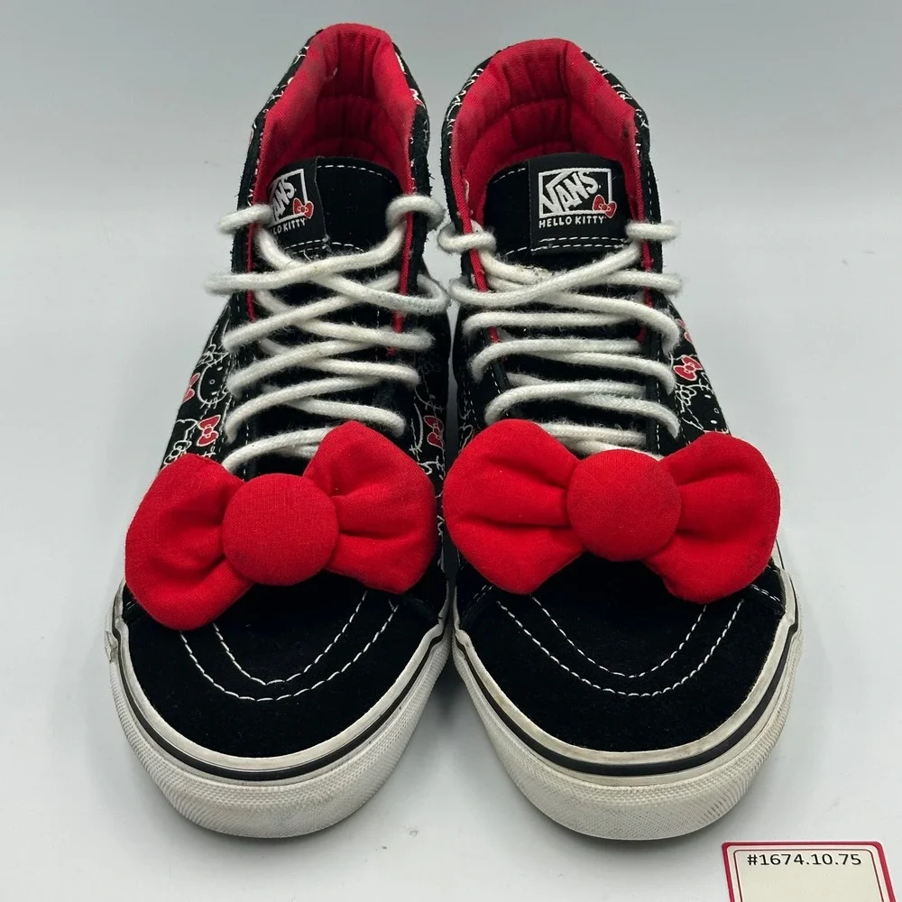 Vans Hello Kitty Sk8-Hi Black Red/ Bow Sneakers Womens 7.5 / Mens 6 Kawaii Skate